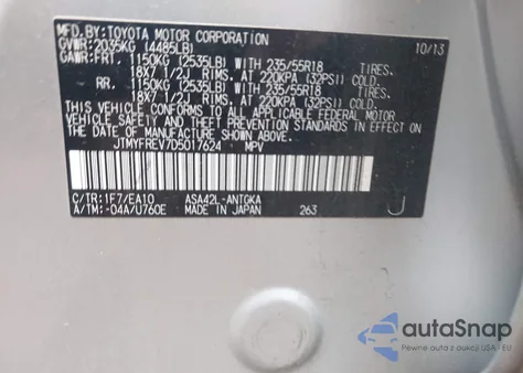 2013 Toyota Rav4 Limited из США, поврежденный, VIN JTMYFREV7D5017624